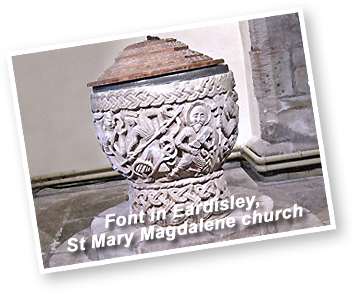 The font in St Mary's Church Eardisley, Herefordshire - Maweb clients are based in Eardisley!